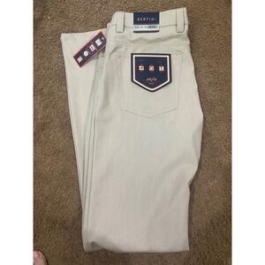 #238 Beige Mens Bertini Aktiv Performance Series Slim Fit Pants 34x34